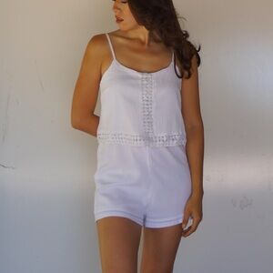 White Sleeveless Romper Size M